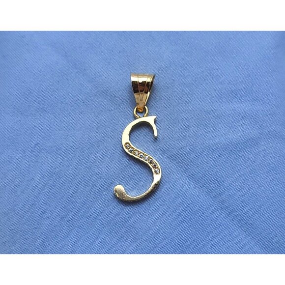 Unique 14K Karat Solid Yellow Gold Designer Initial Letter 